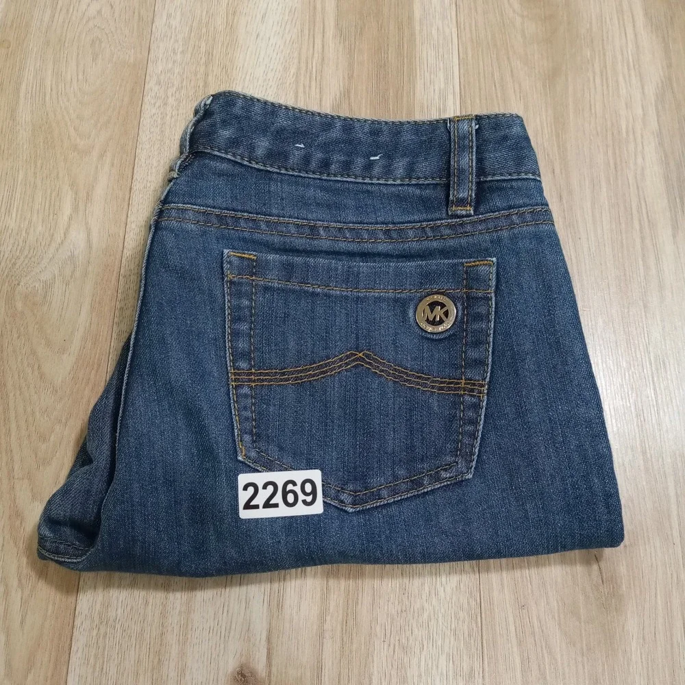 Michael Kors Womens 4P‎ Skinny Jeans Medium Wash Blue Denim Petite Mid Rise